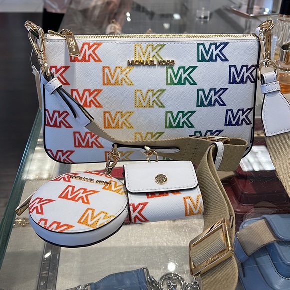 MICHAEL KORS JET SET TRAVEL SMALL SHOULDER CROSSBODY BAG WITH TECH ATTCH AIRPOD - Picture 12 of 16